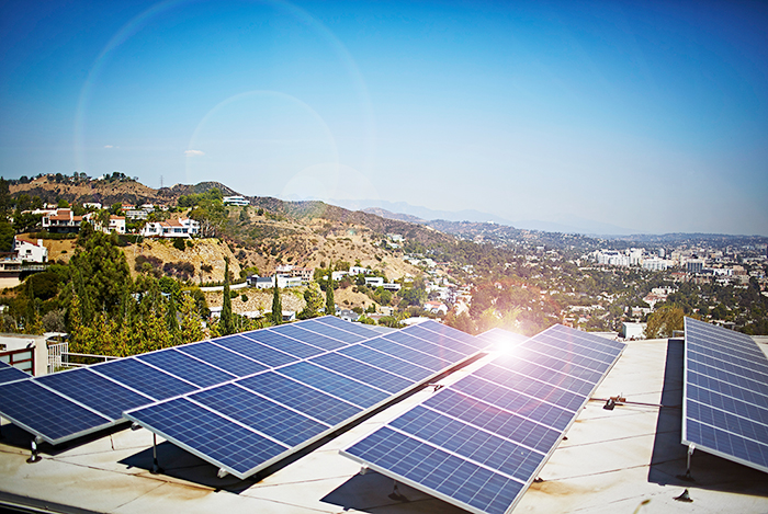 Solar panels, Los Angeles, California, USA